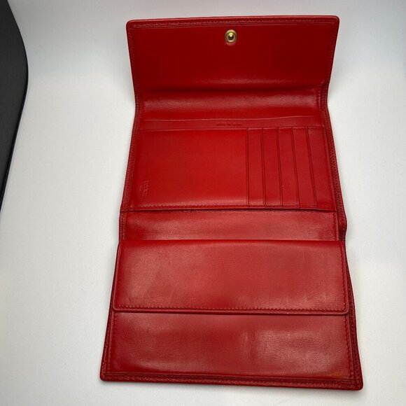 LOEWE Anagram Embossed Pebble Grained Calfskin Leather Tri-fold Wallet- Preowned - Picture 15 of 16